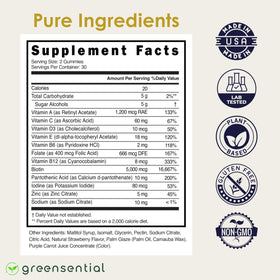 Gummies cœur Greensential présentés dans une main