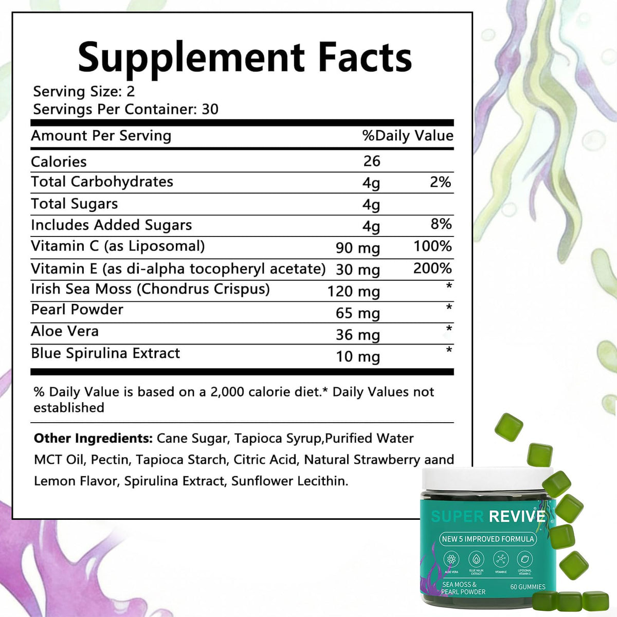 Gummies caicieter avec des éléments de la nature