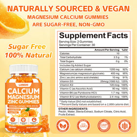 Gummies Calcium 1200 mg LANSHI, présentation des gummies sur une table