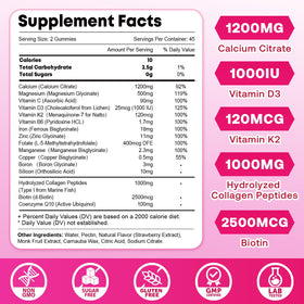 Gummies Calcium 1200mg Zetelixia, mise en scène avec des fruits