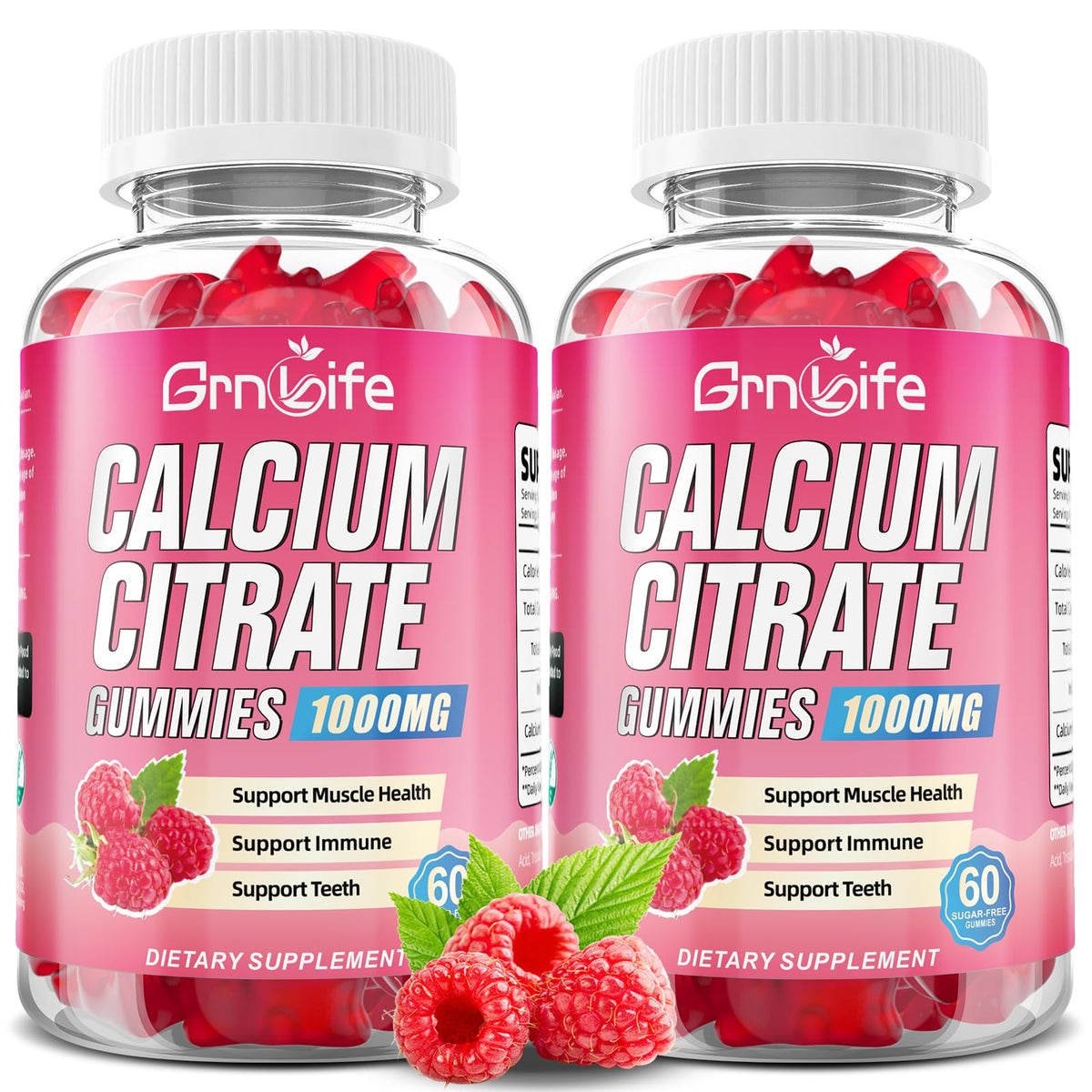 Gummies Calcium Citrate 1000mg GrnLife vue de face