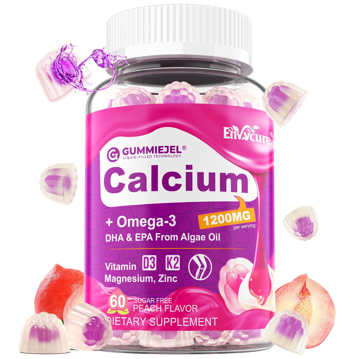 Gummies Calcium Citrate 1200 mg EnvyCure en vue de face