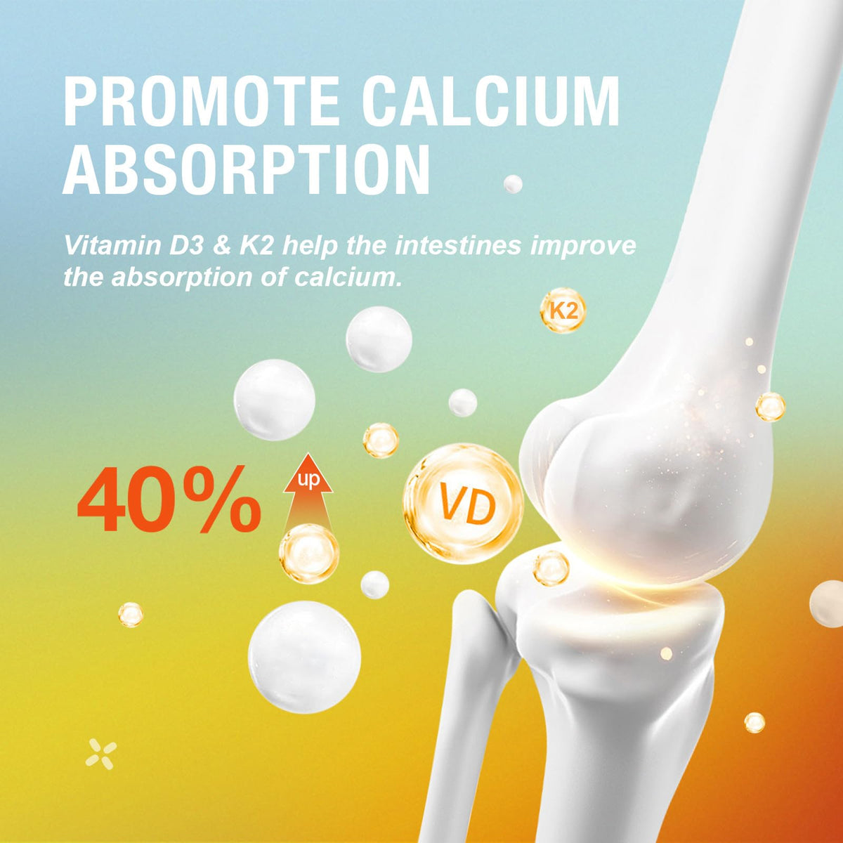 Gummies Calcium Citrate 1200mg MSLOTAL avec goût orange