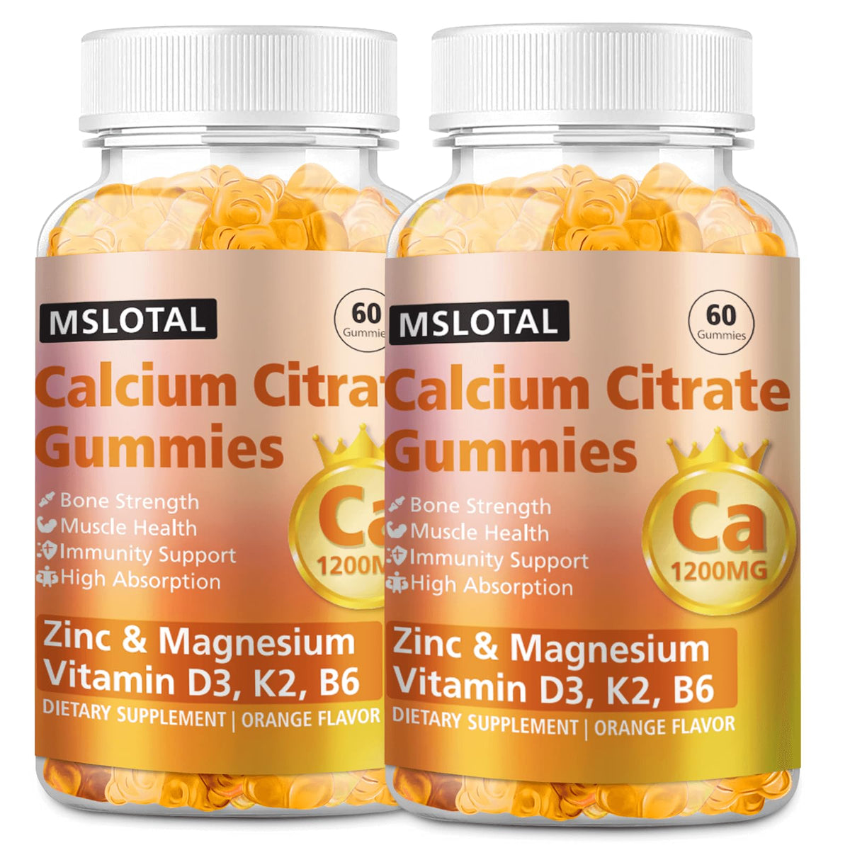 Gummies Calcium Citrate 1200mg MSLOTAL vue de face