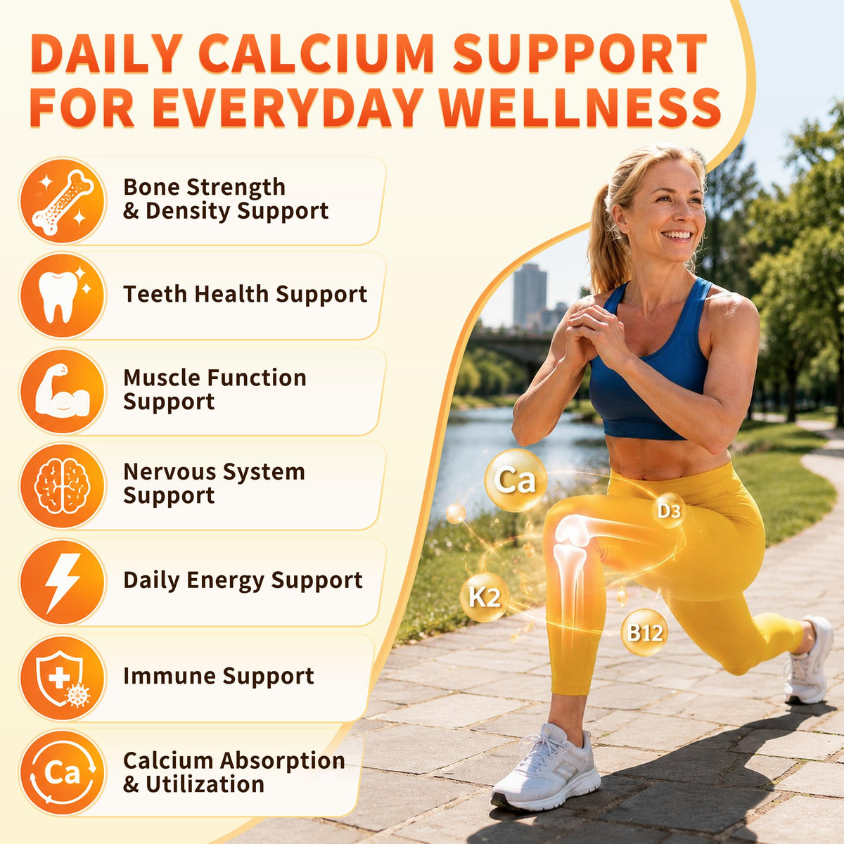 Gummies Calcium Citrate 1200mg PureBalm avec une main tenant un gummy