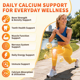 Gummies Calcium Citrate 1200mg PureBalm avec une main tenant un gummy