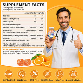 Gummies Calcium Citrate 1200mg PureBalm avec une vue de face