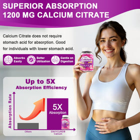 Gummies calcium citrate avec D3 K2 et Omega-3 EnvyCure dans une main