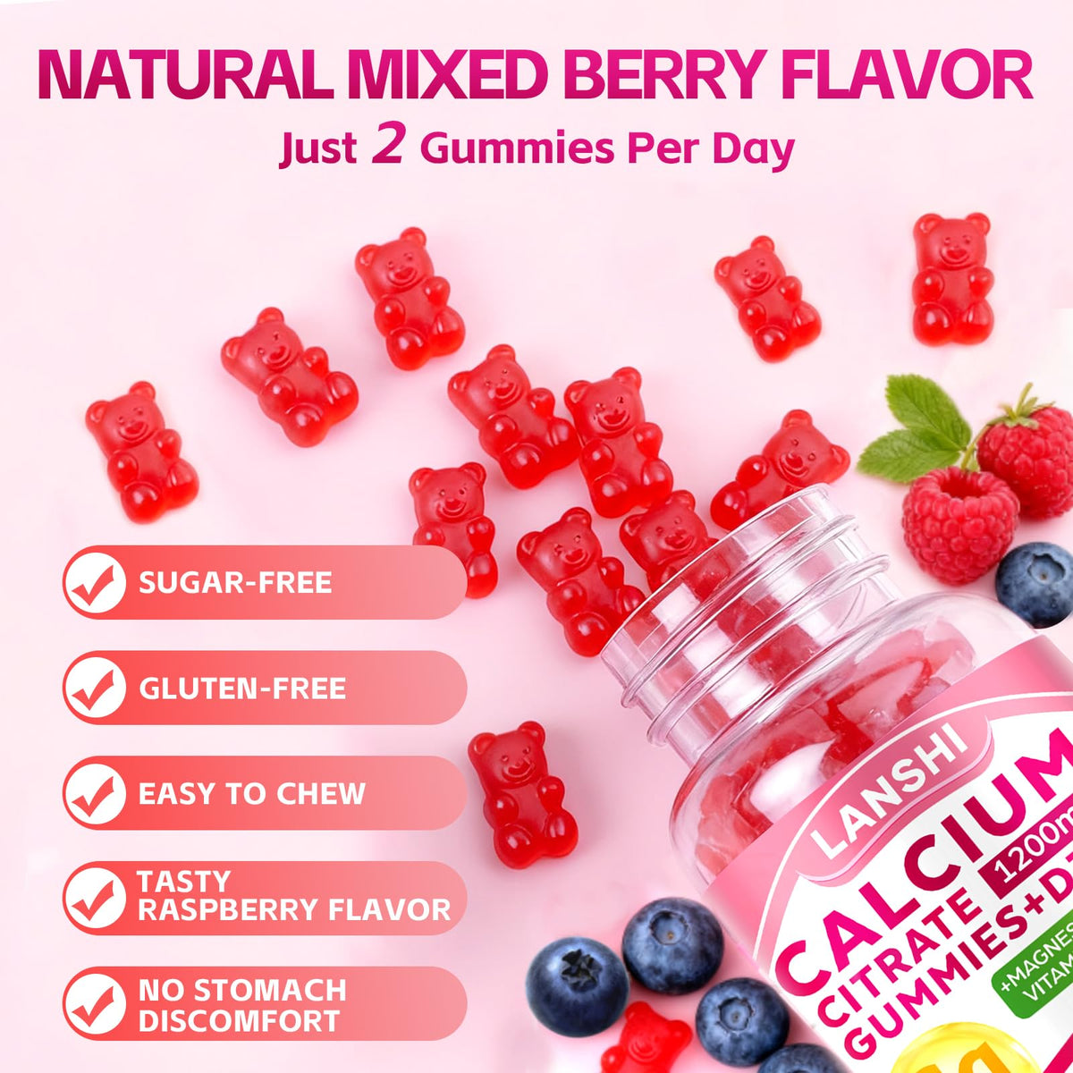 Gummies Calcium Citrate de LANSHI dans une main, format pratique