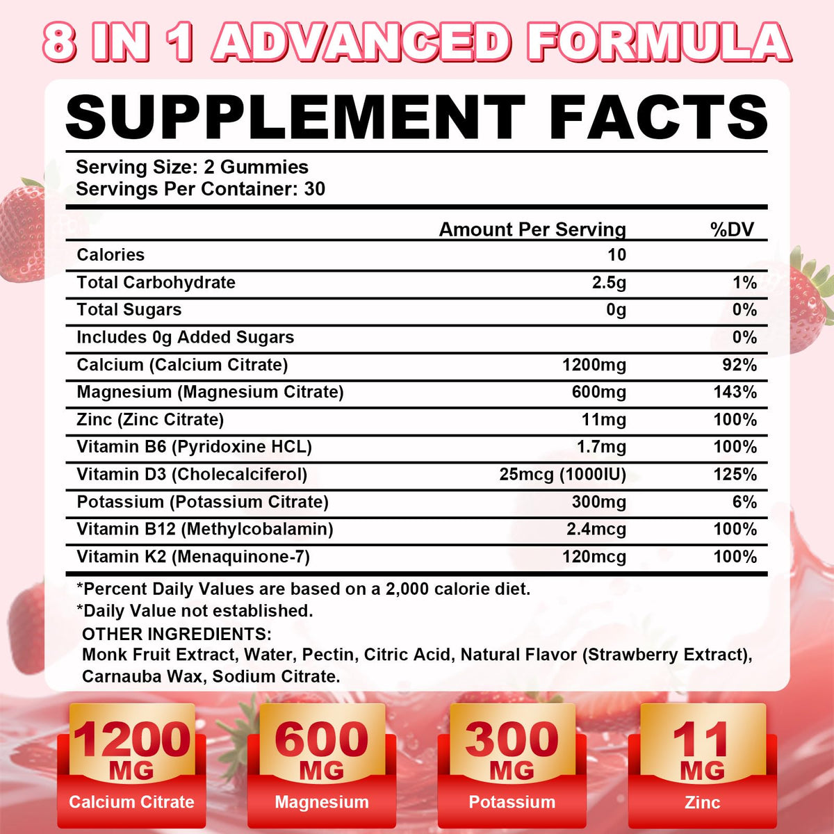 Gummies Calcium Citrate Flyrocer en présentation sur une table