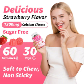 Gummies Calcium Citrate Flyrocer montrant la taille des gummies
