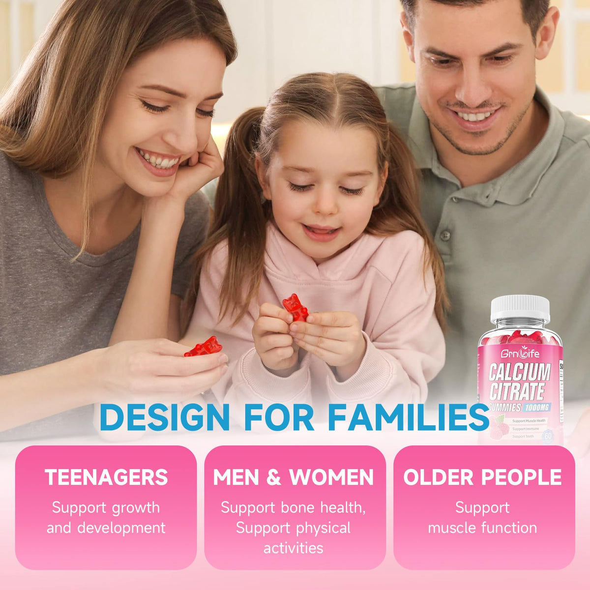 Gummies Calcium Citrate GrnLife montrant la texture