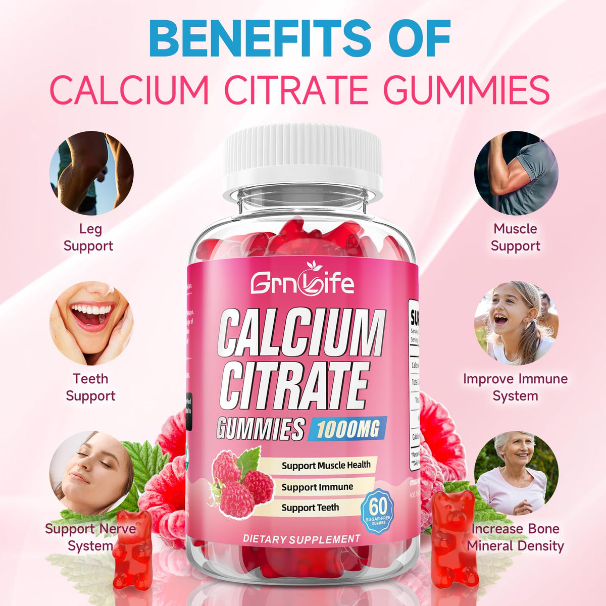 Gummies Calcium Citrate GrnLife sur une cuillère