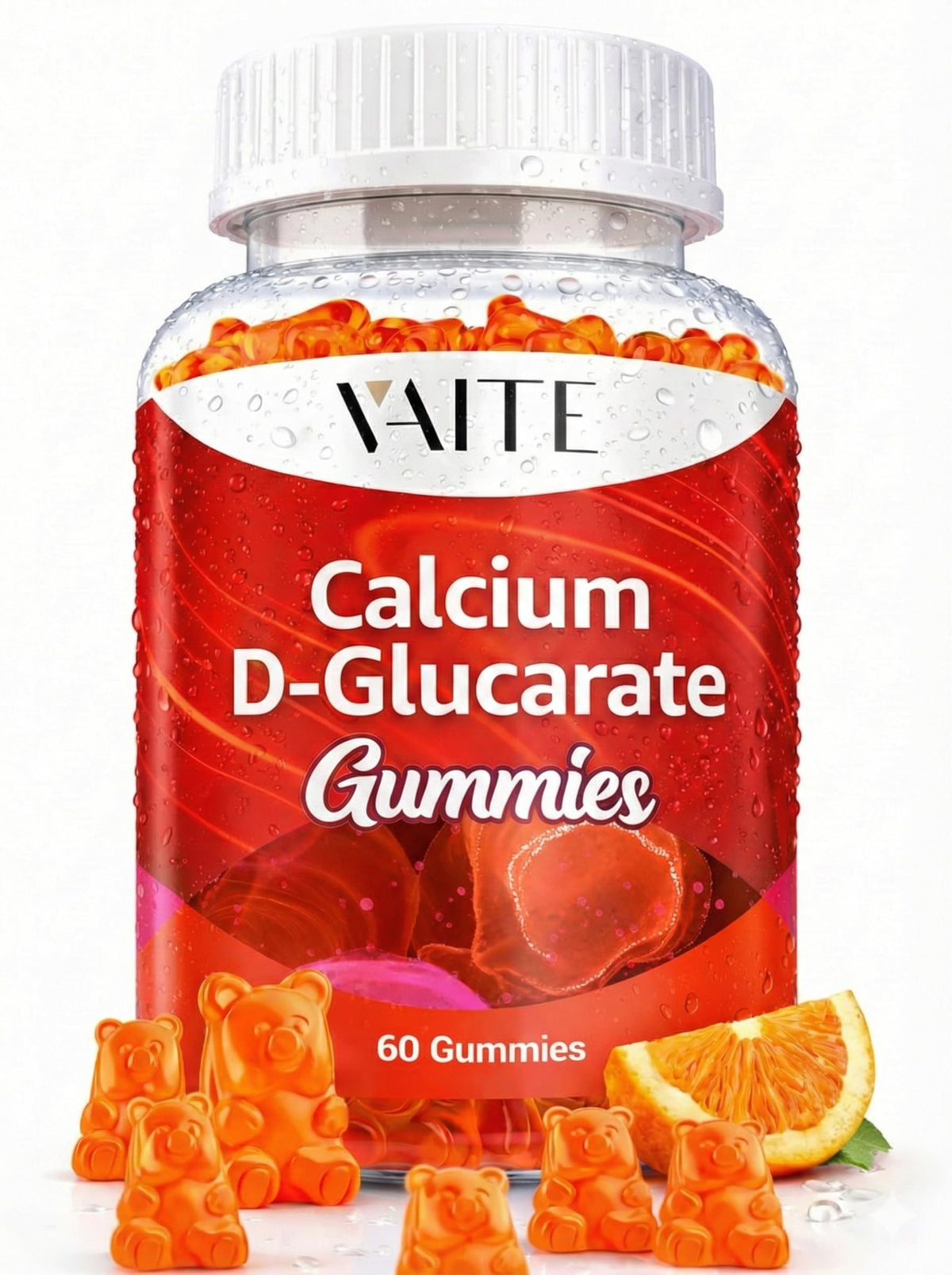 Gummies Calcium D-Glucarate VAITE 1000mg, vue de face avec emballage