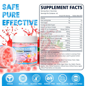 Gummies calcium en main avec arrière-plan convivial
