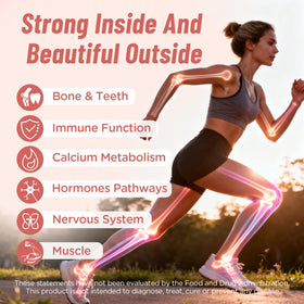 Gummies Calcium Femme Nepeolithia en main avec arrière-plan naturel