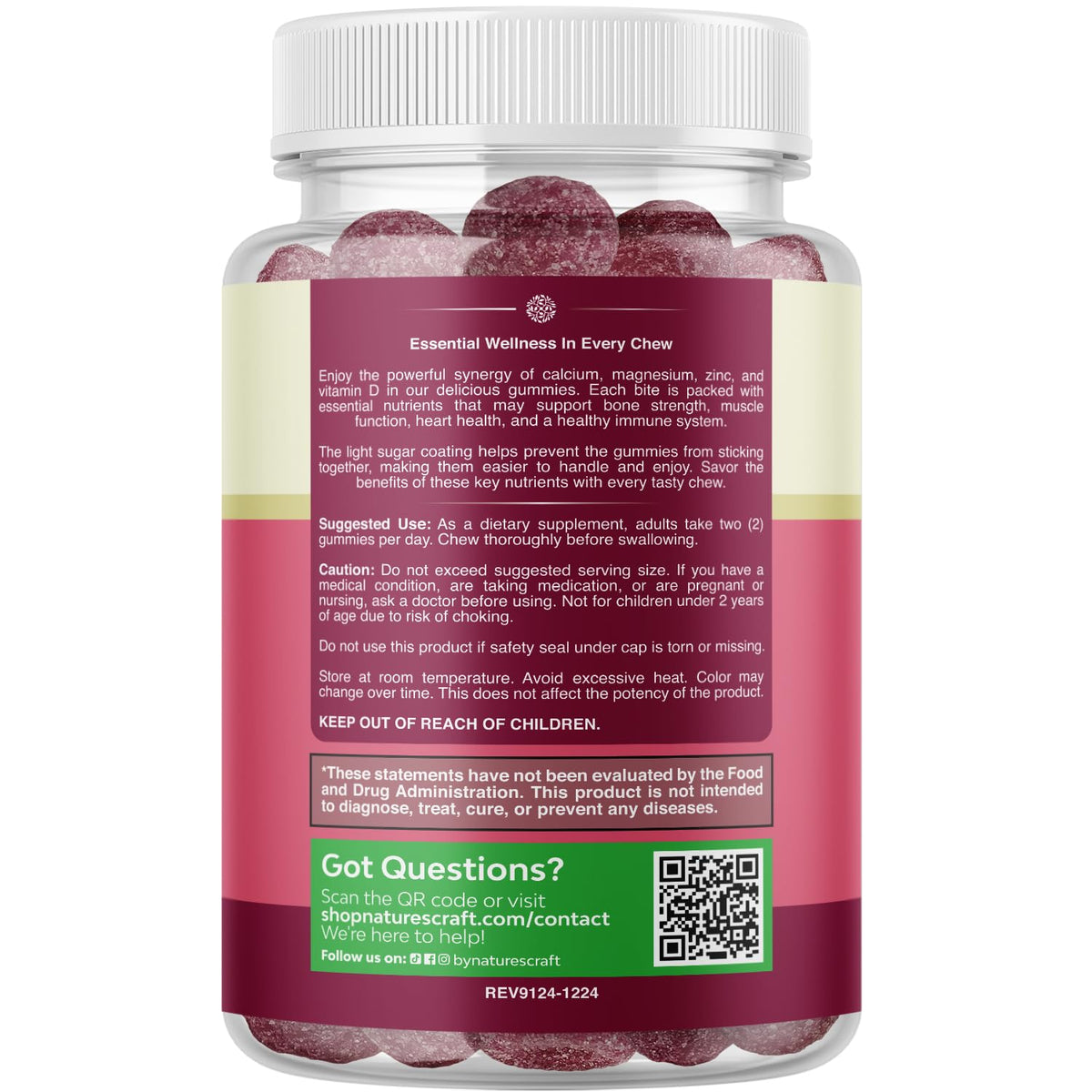Gummies Calcium Magnésium Zinc avec Vitamine D3 en boîte