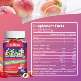 Gummies Calcium Magnésium Zinc SmildeHeal en gros plan