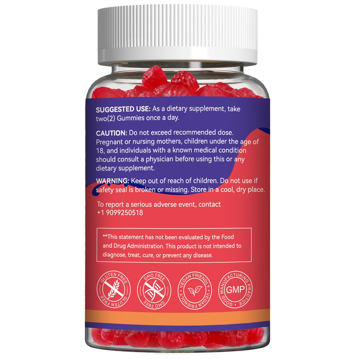 Gummies Calcium Magnésium Zinc SmildeHeal en gros plan avec texture douce