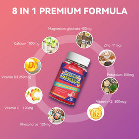 Gummies Calcium Magnésium Zinc SmildeHeal sur fond blanc