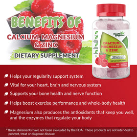 Gummies Calcium Magnésium Zinc Vitamine D Health Supplied sur une table