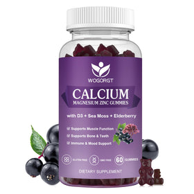 Gummies Calcium Magnésium Zinc WOGORGT en flacon de 60 pièces