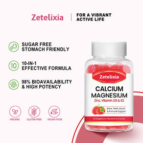 Gummies Calcium Magnésium Zinc Zetelixia montrant la texture moelleuse