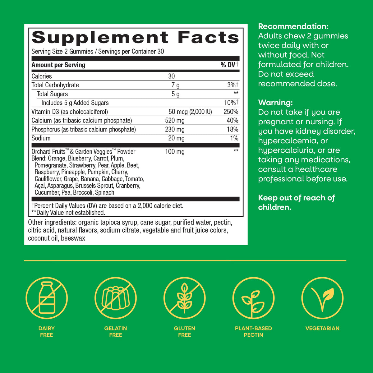Gummies Calcium Nature's Way montrant la texture