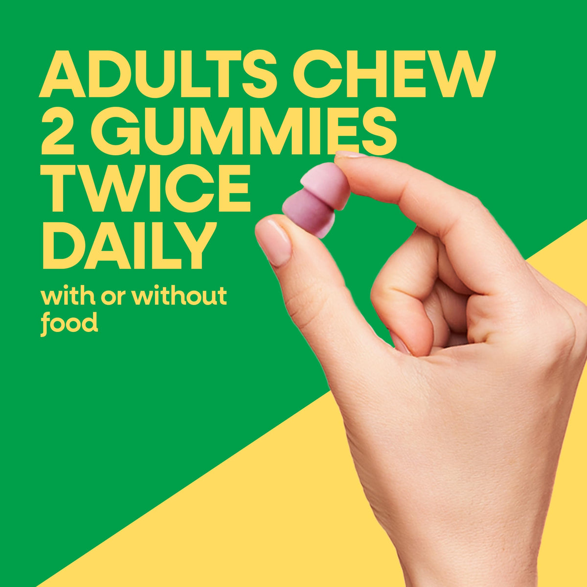 Gummies Calcium Nature's Way sur une table avec des fruits