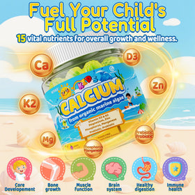 Gummies calcium NEVISS ouvertes avec quelques gummies visibles