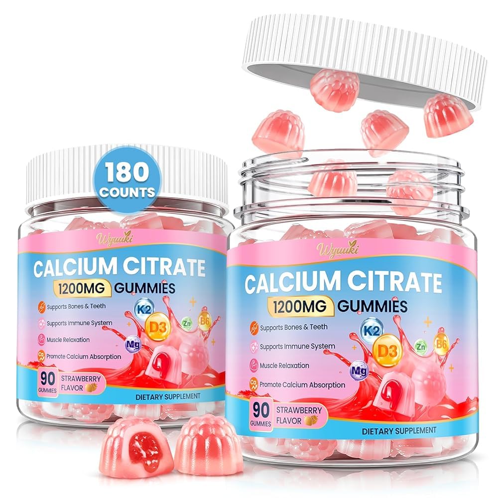 Gummies calcium WyuuKi en bouteille avec 180 unités
