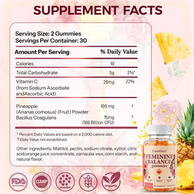 Gummies CareGem avec un verre d'eau, prêtes à consommer