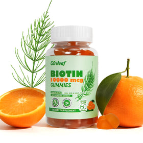 Gummies careleaf Biotine 10000mcg en flacon, goût orange