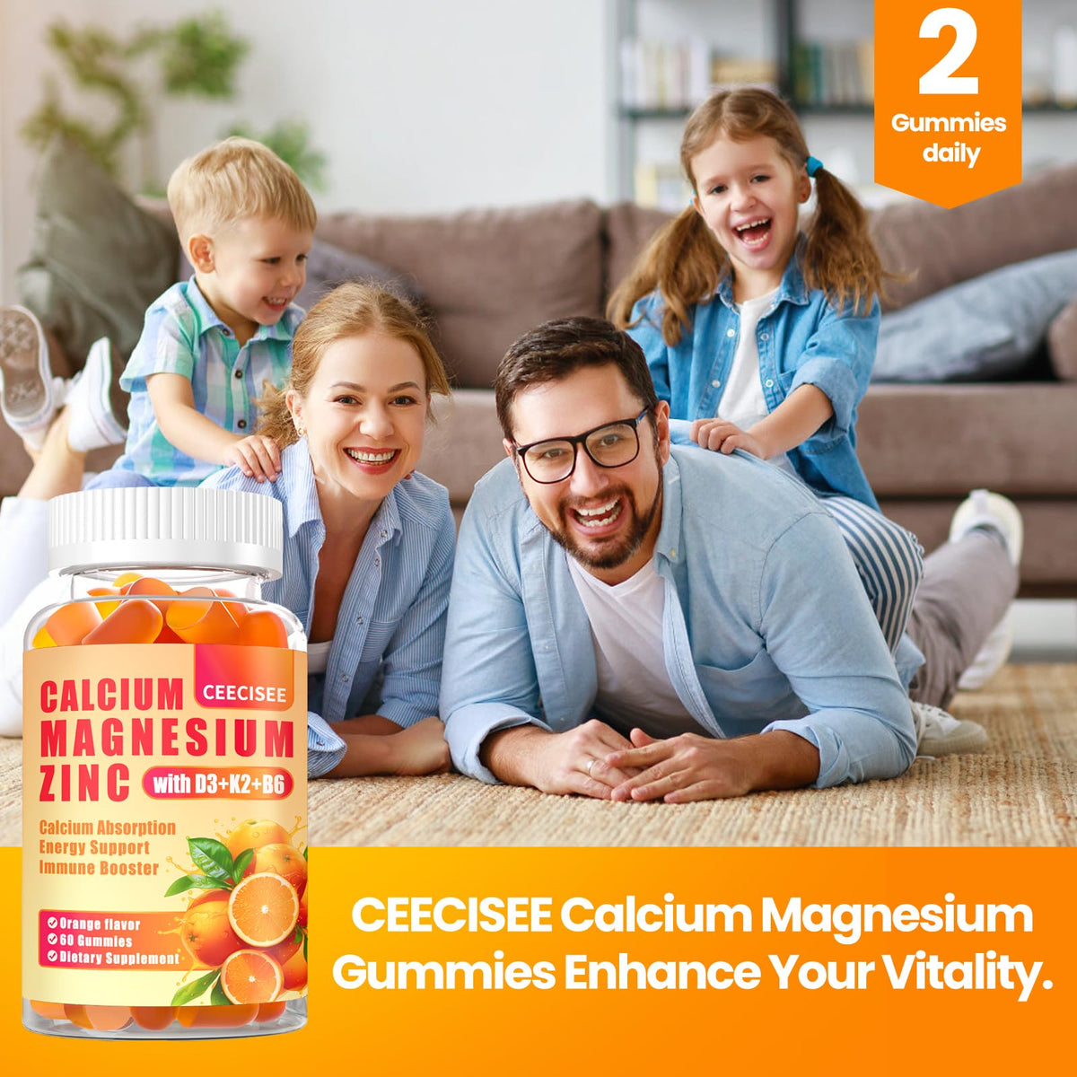 Gummies Ceecisee en gros plan avec saveur orange