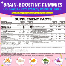 Gummies cérébrales Nextdia, vue arrière de l'emballage
