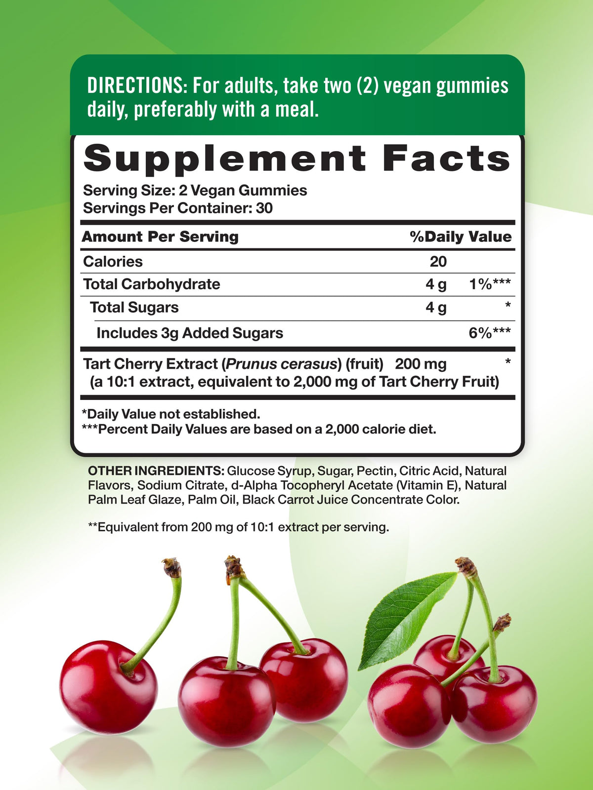 Gummies cerises acidulées Nature's Truth, emballage