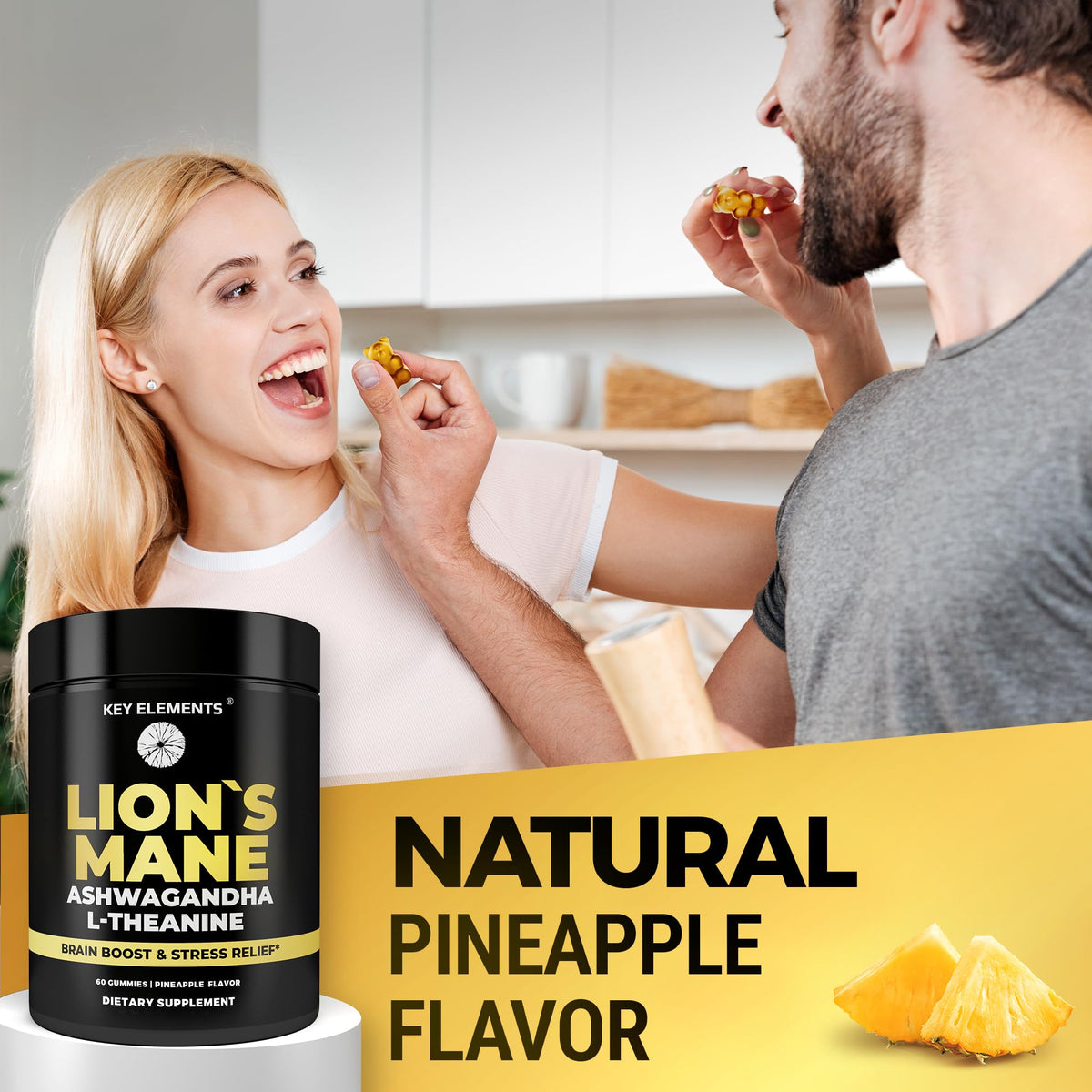 Gummies Champignon Lion's Mane KEY ELEMENTS avec d'autres compléments alimentaires