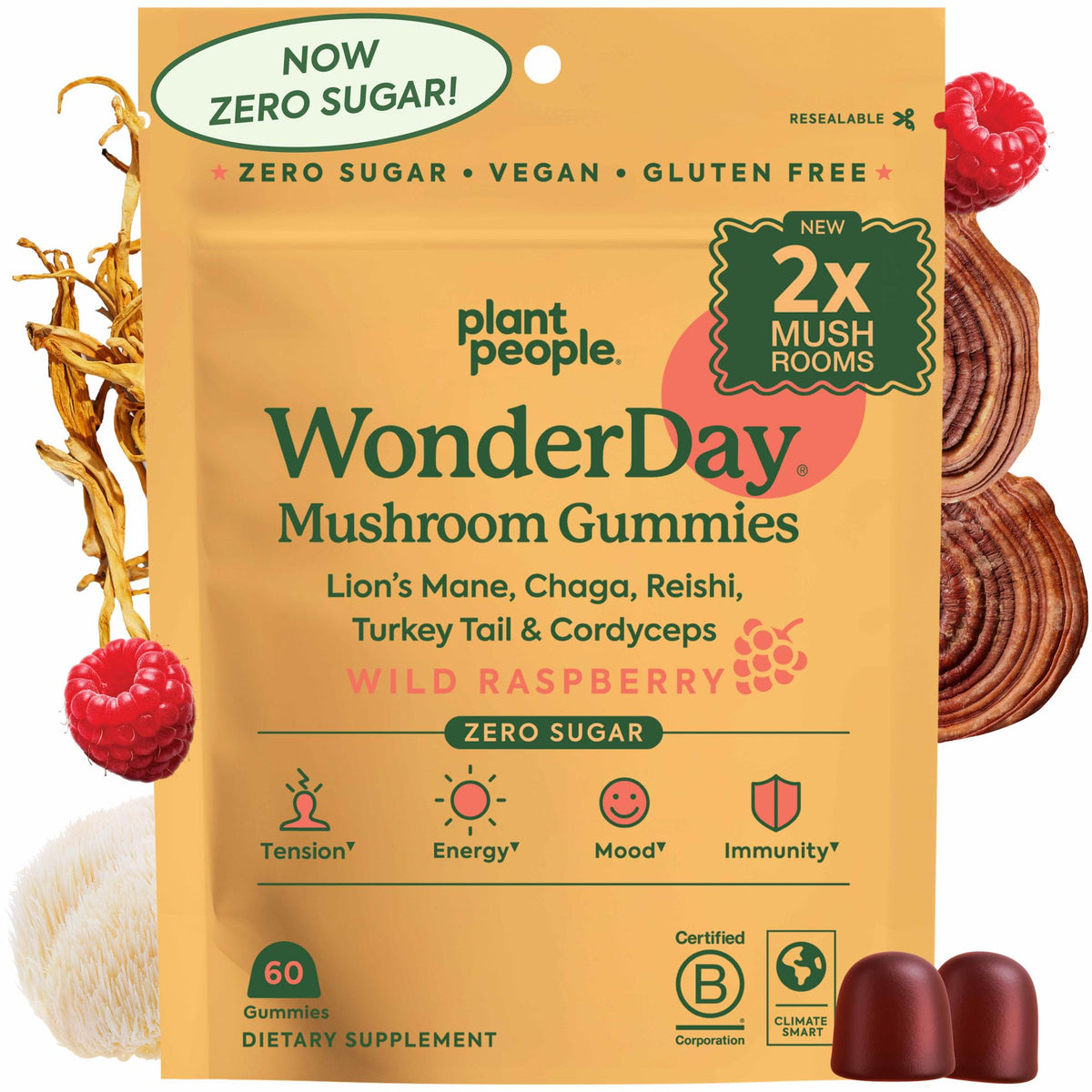 Gummies Champignon WonderDay de Plant People, sachet refermable