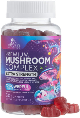 Gummies champignons 12 en 1 Nature's Nutrition boîte avant