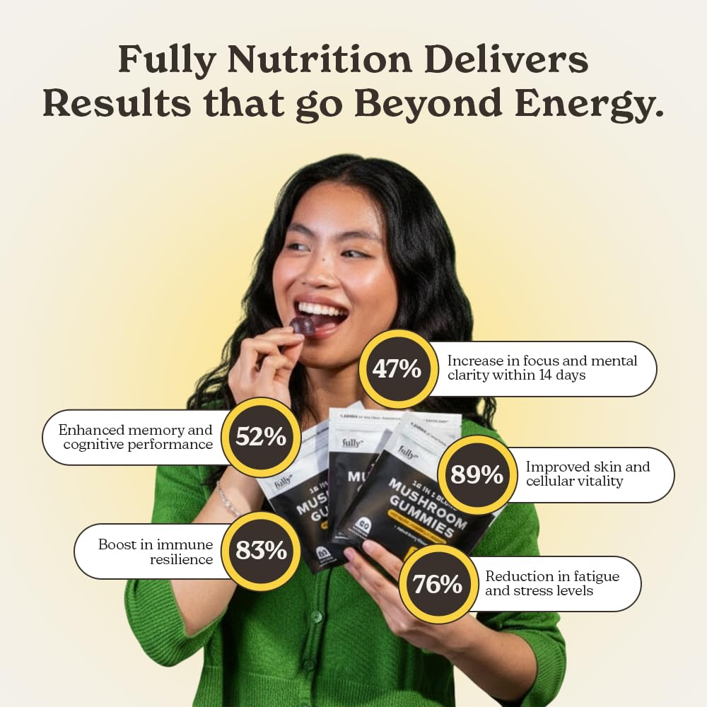 Gummies Champignons 16 en 1 FULLY NUTRITION ouvertes