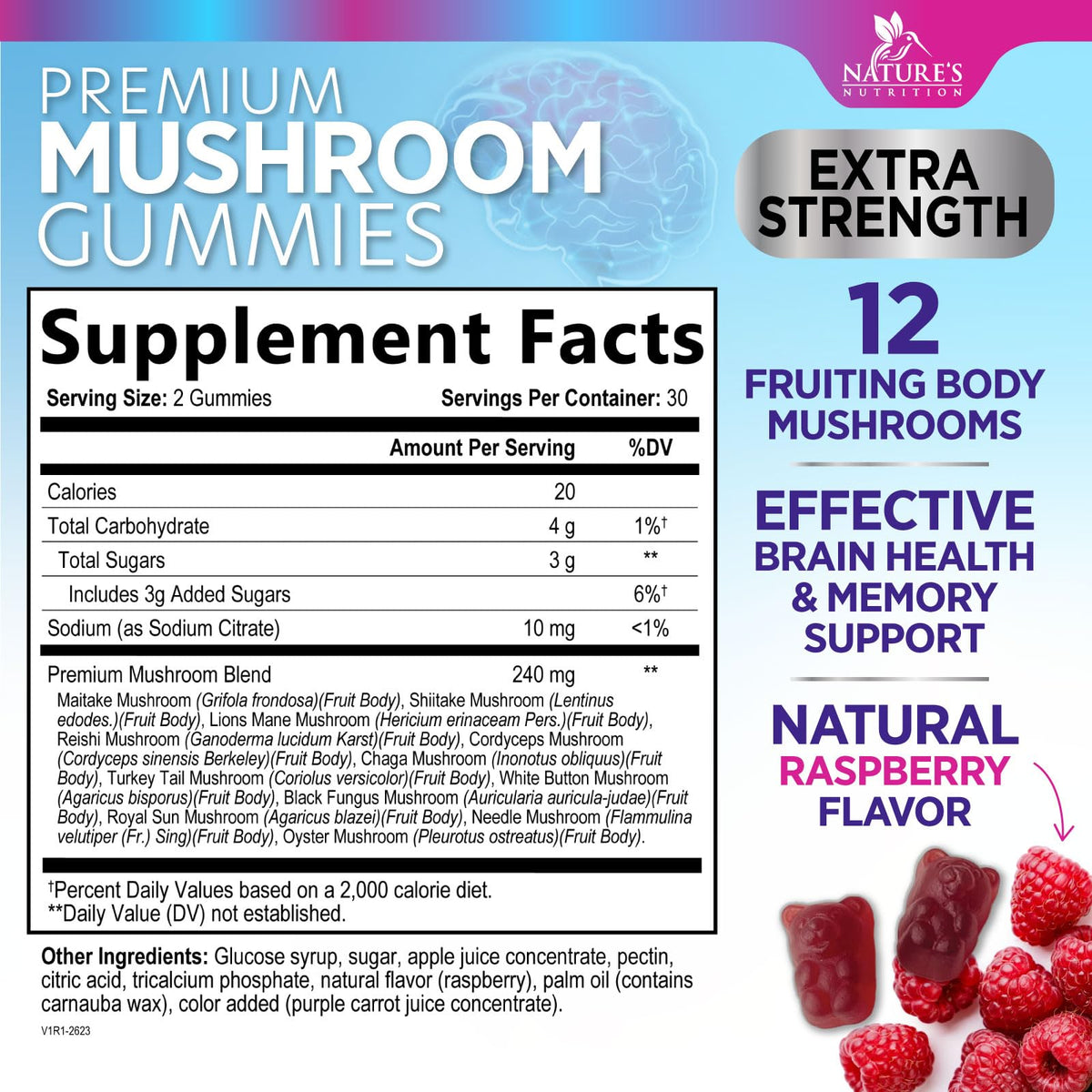Gummies champignons Nature's Nutrition avec Lion's Mane