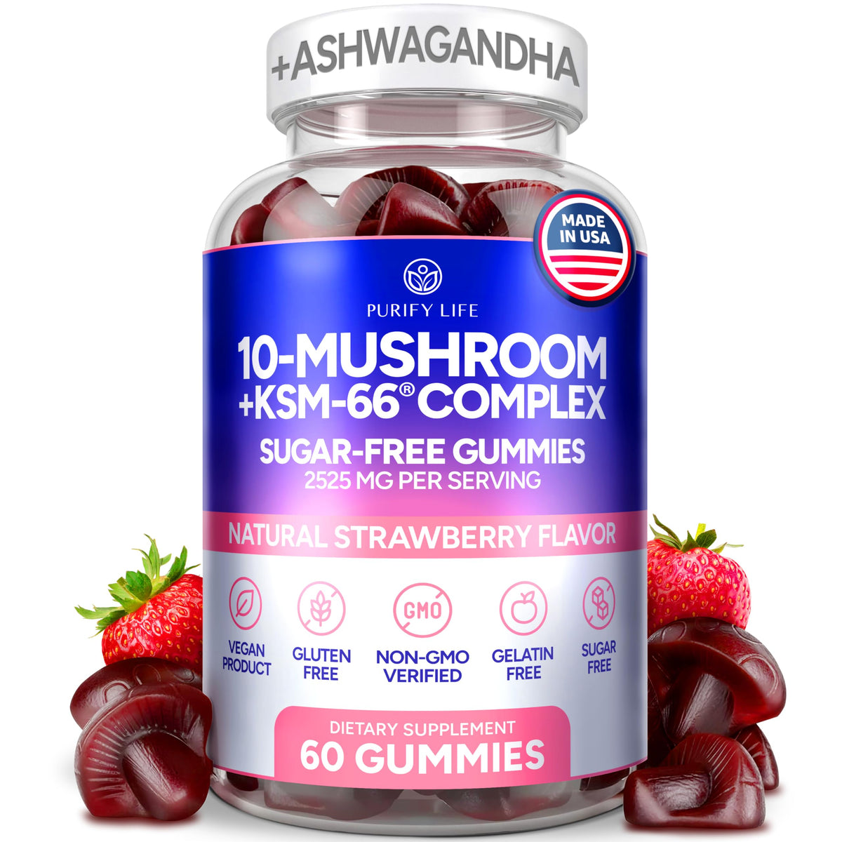 Gummies champignons Purify Life sans sucre vue avant