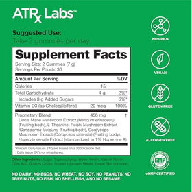 Gummies Champignons Quotidiens ATRx Labs avec ingrédients naturels