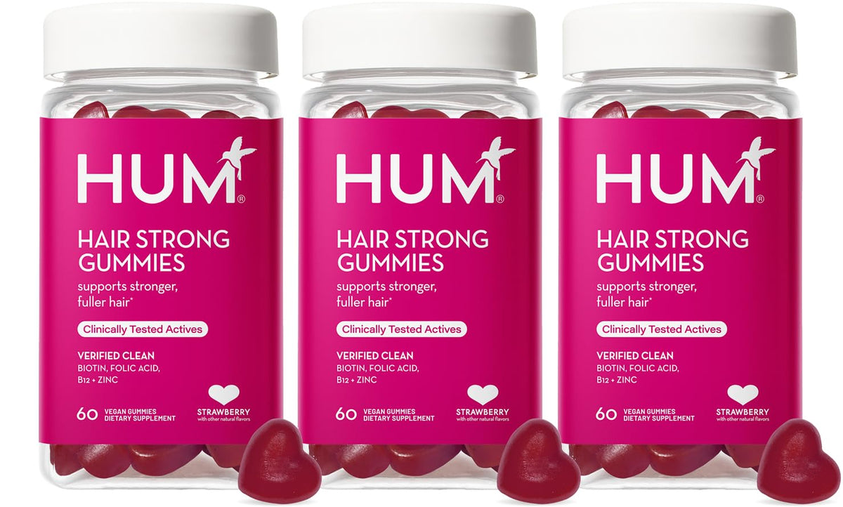 Gummies Cheveux Forts HUM Biotine Zinc 60 comprimés vue de face