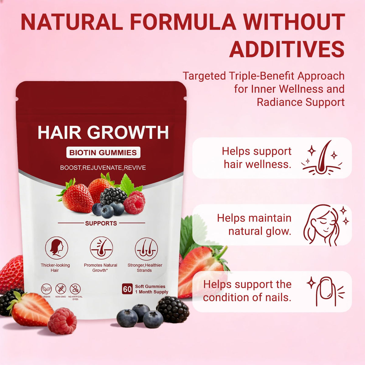Gummies Cheveux Norce Sactor, texture et forme