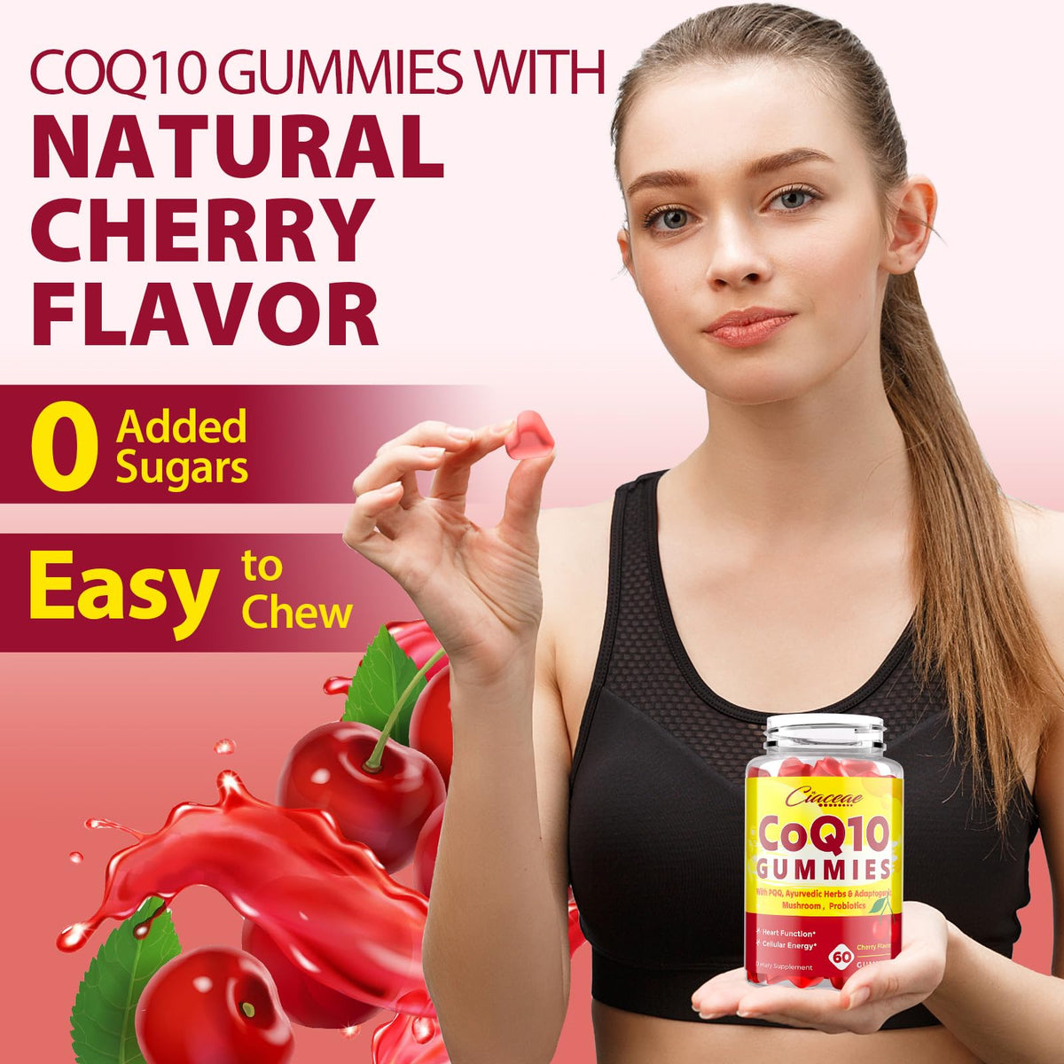 Gummies Ciaceae CoQ10, arrière de la boîte avec informations nutritionnelles