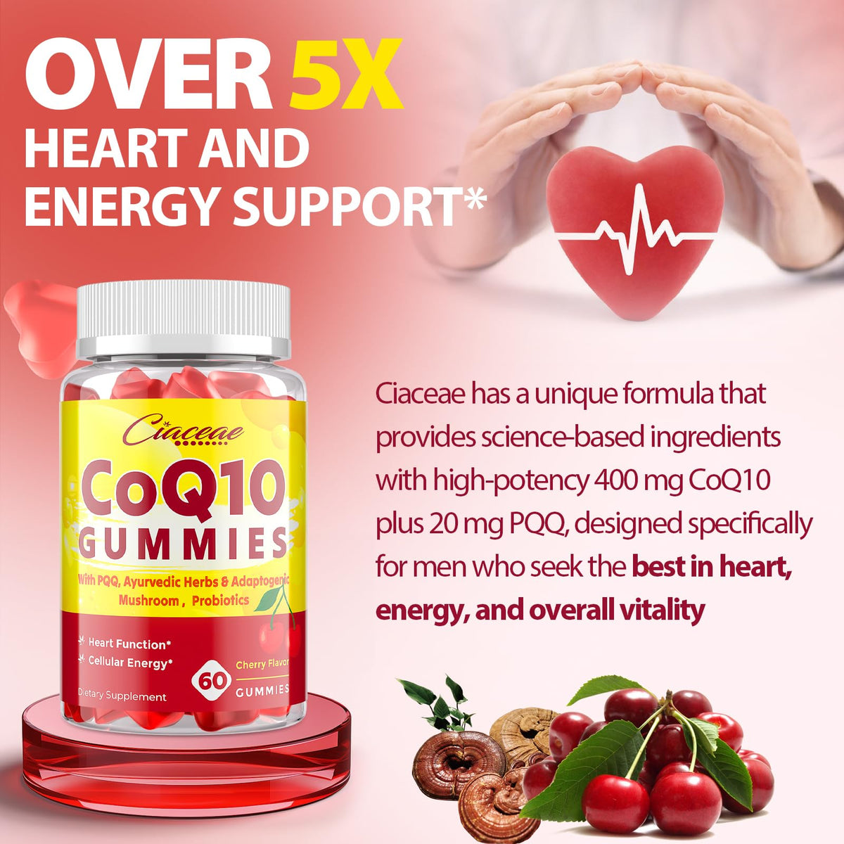 Gummies Ciaceae CoQ10, ingrédients sur le côté de la boîte