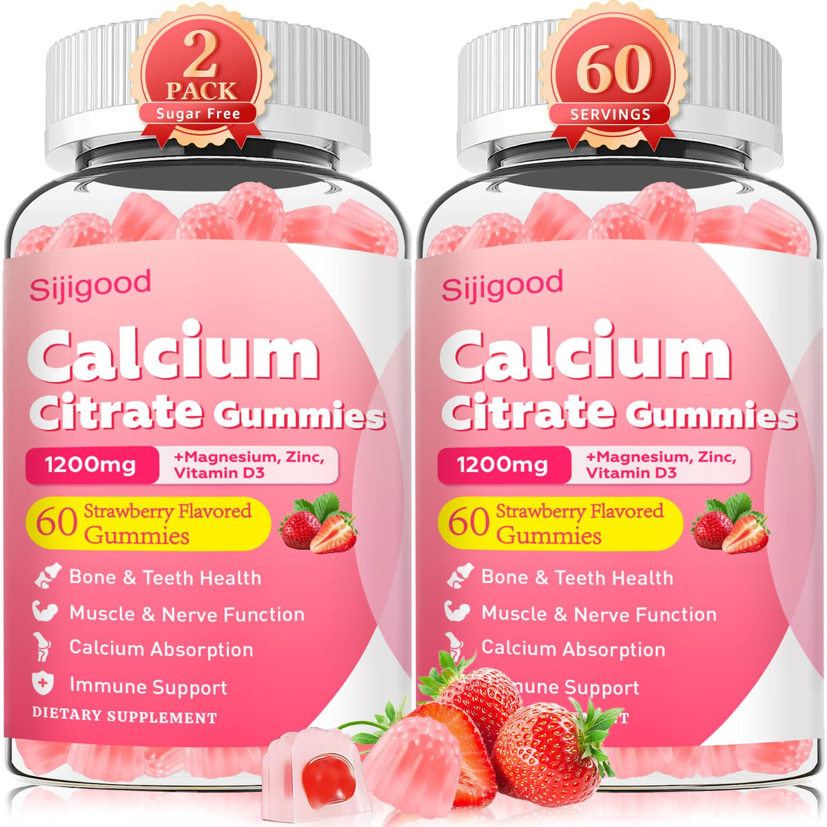 Gummies citrate de calcium Sijigood en emballage avant