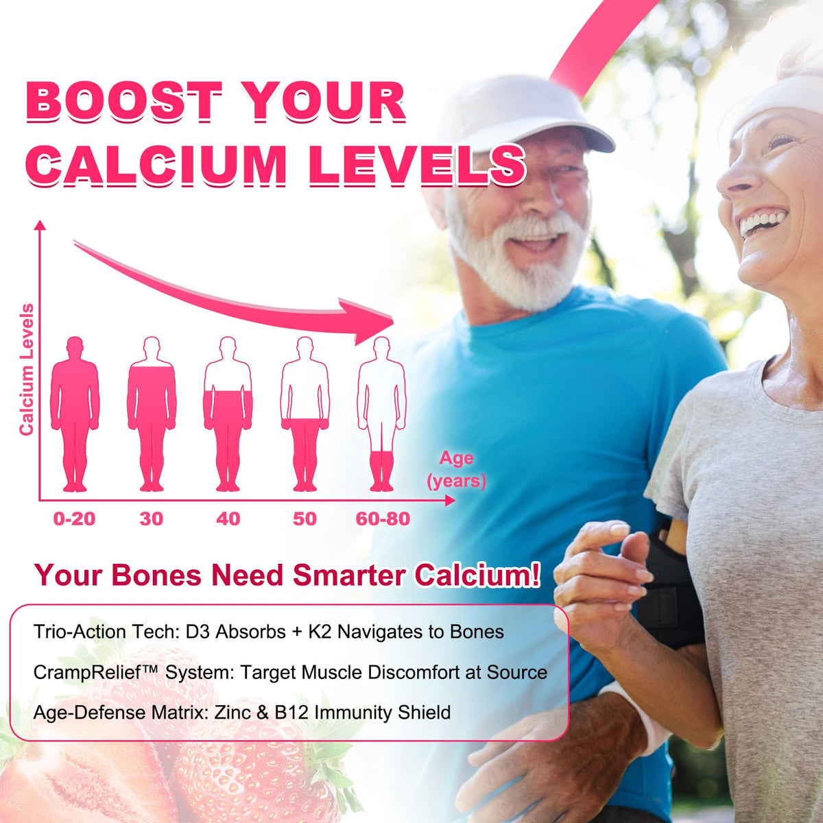 Gummies citrate de calcium Sijigood sur une table avec des accessoires de santé