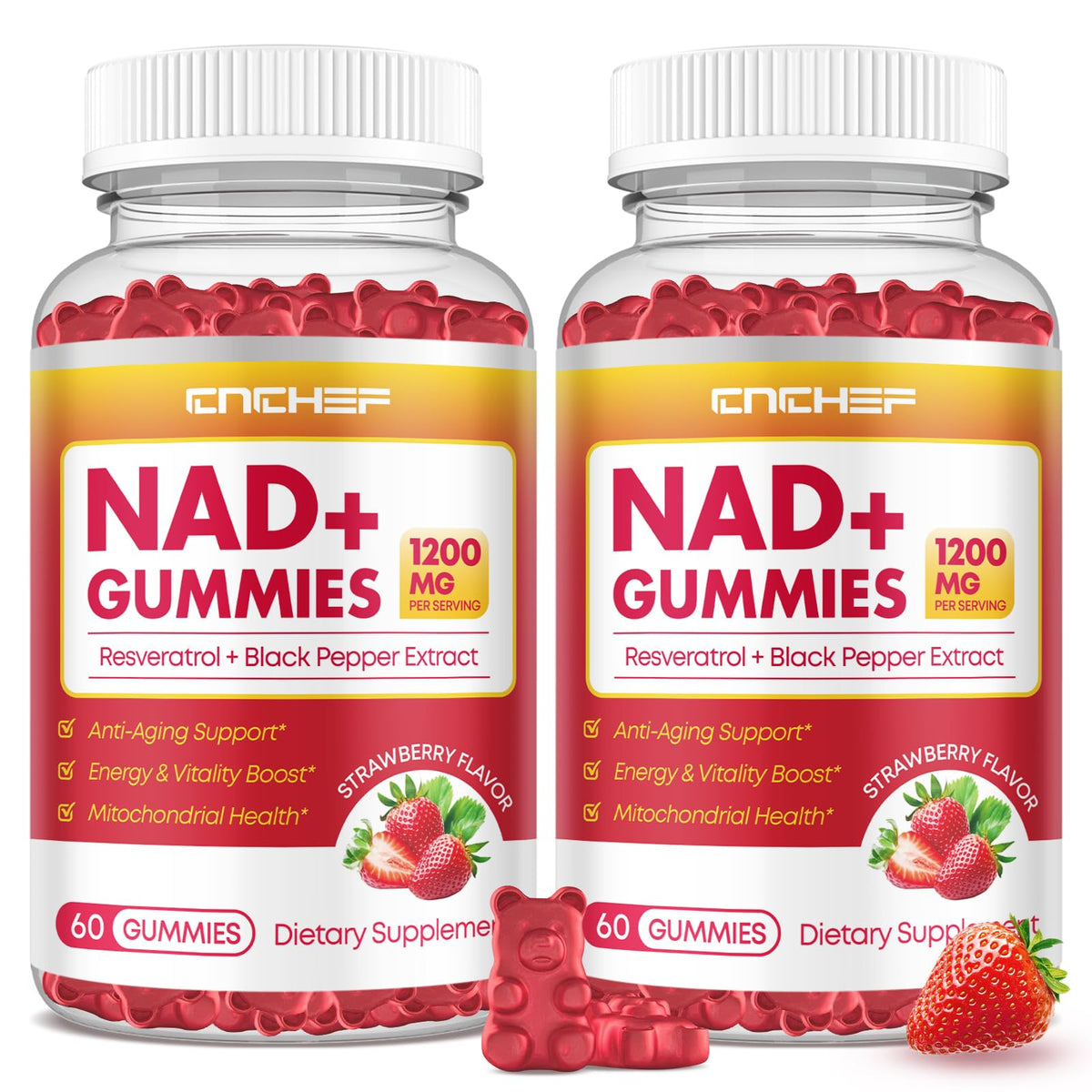 Gummies CNCHEF NAD+ 1200mg vue de face avec emballage